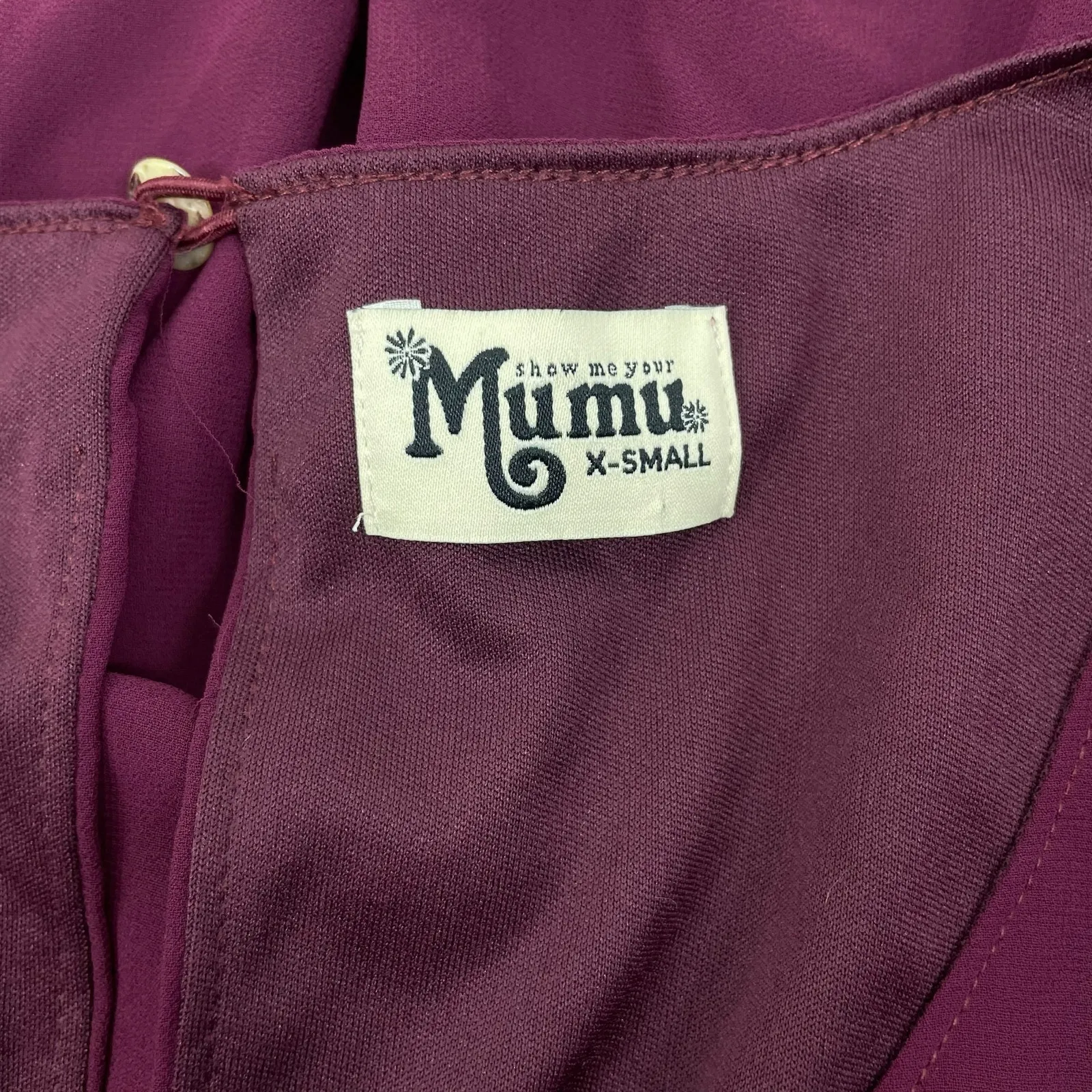 Show me Your Mumu Emily Chiffon A-Line Evening Gown Merlot Size XS - Image 12