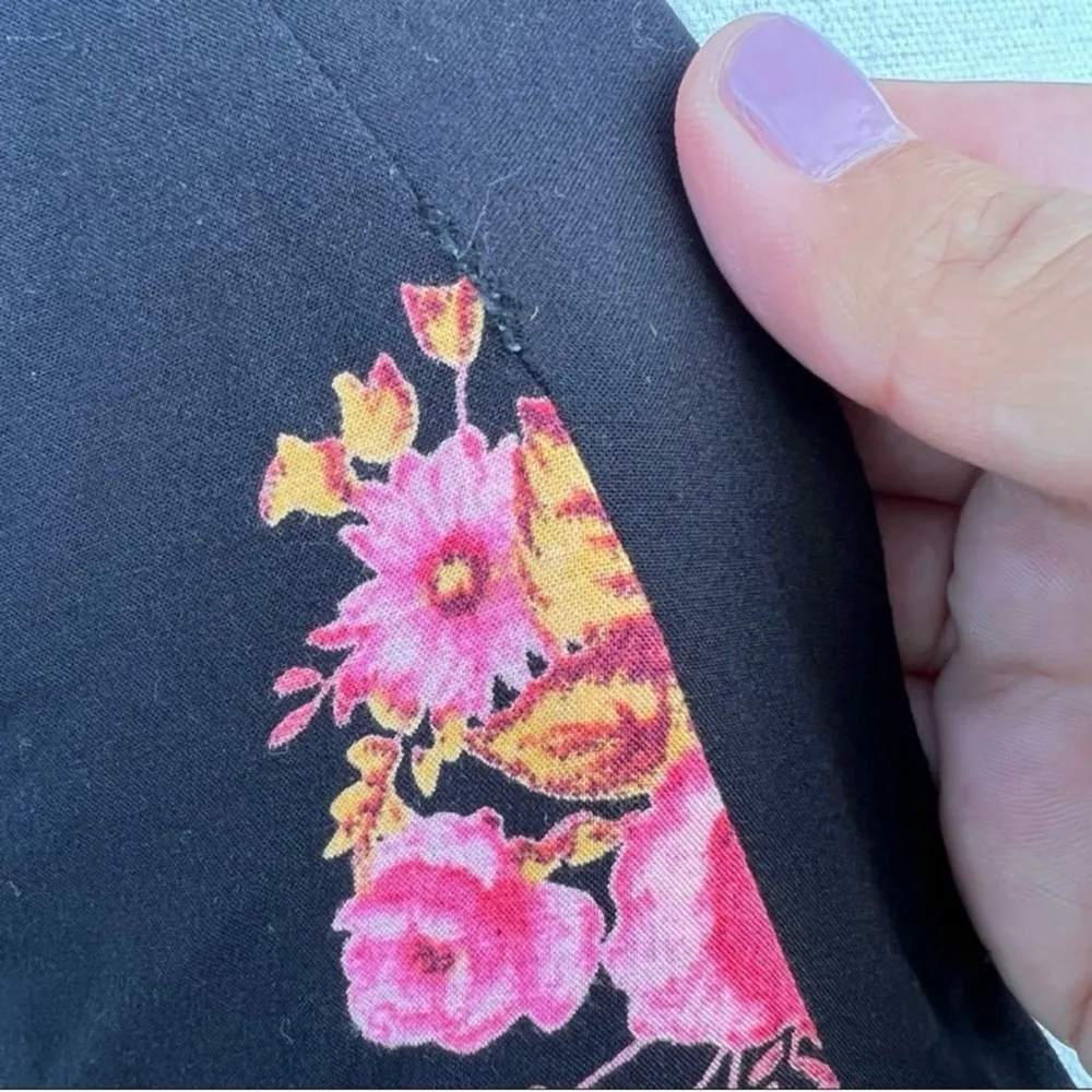 Free People Floral Sleeveless Black Midi Dress Size 8 - Image 7