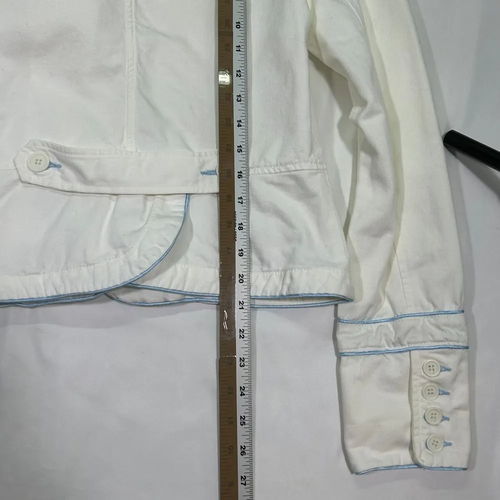 Vintage Juicy Couture Jeans Denim Blazer Jacket‎ Womens Large White - Image 7