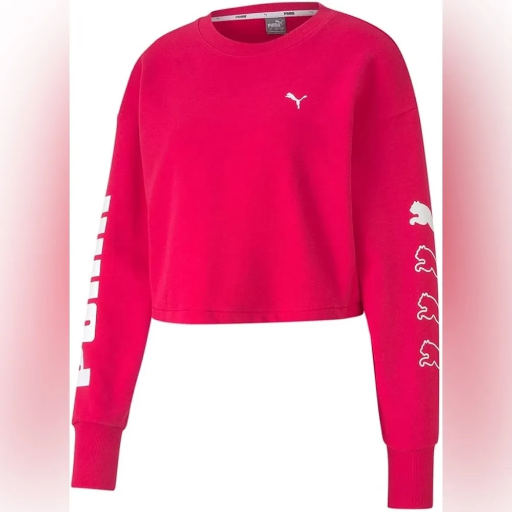 PUMA pink rebel crew Sweatshirt - Image 4