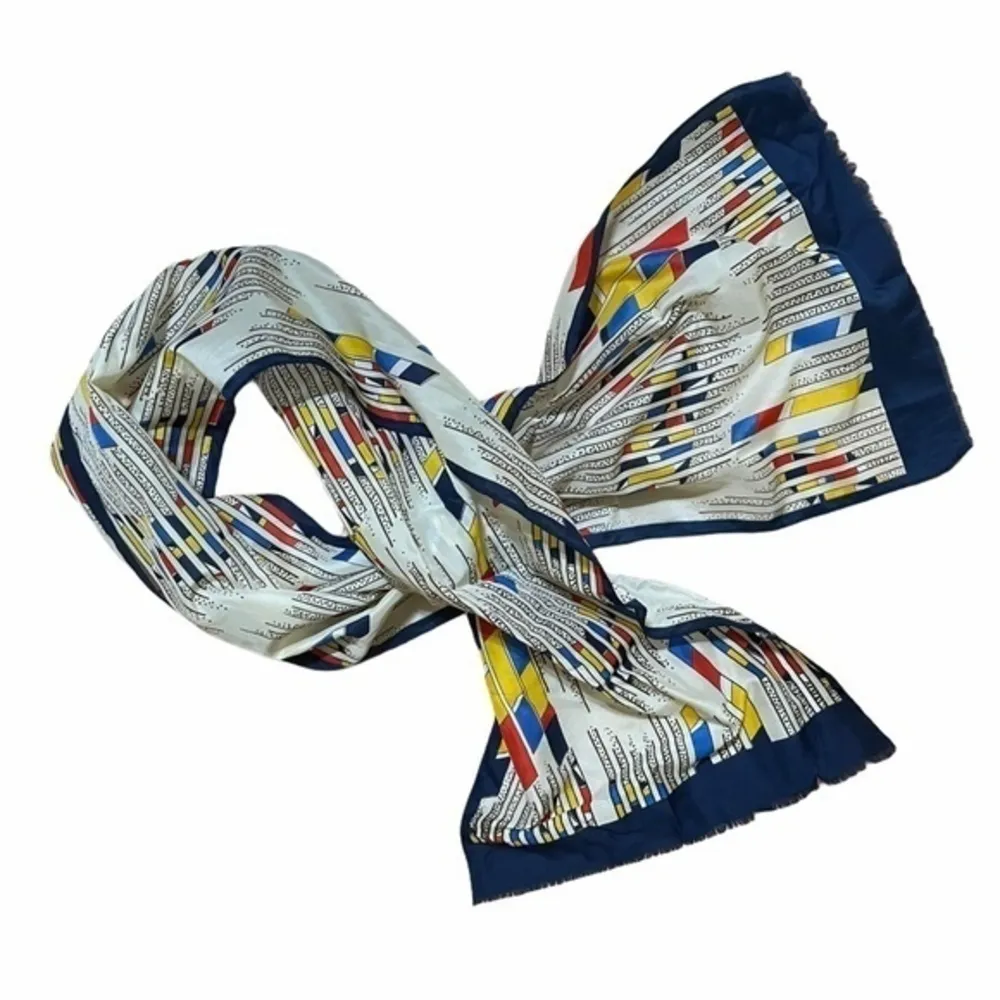 Vintage Mod Striped Long Fringe Scarf Multiple - Image 4