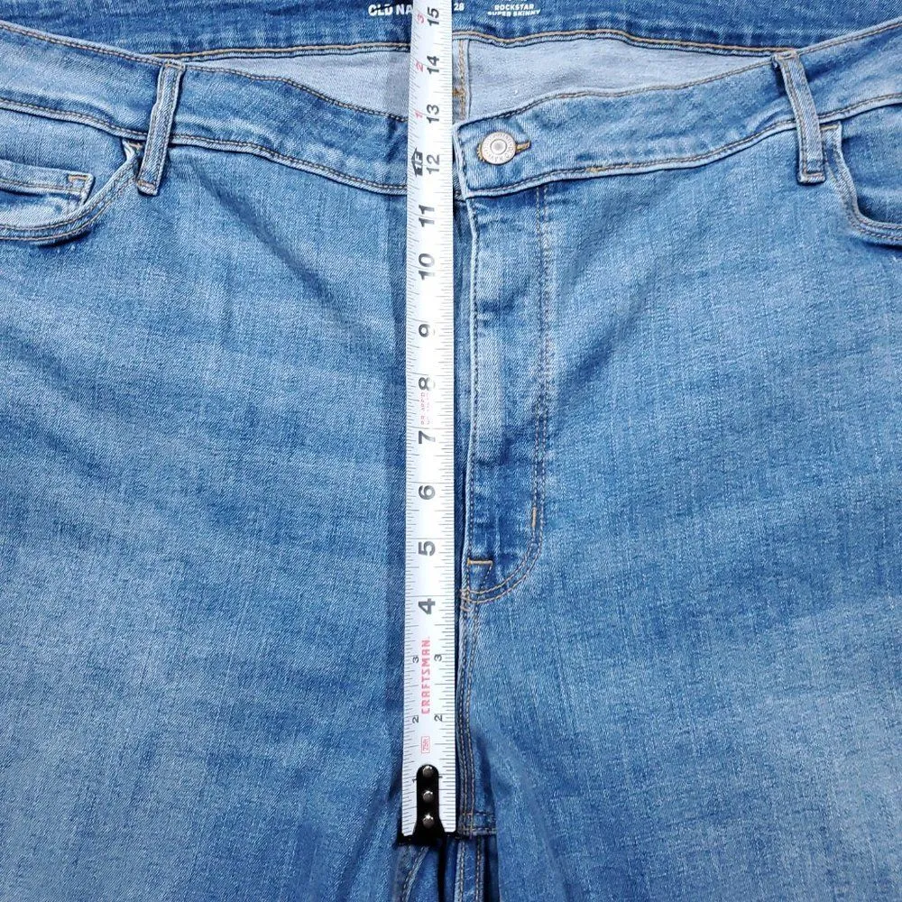Old Navy Mid Rise Rockstar Super Skinny Jeans Women's Plus Size 28 Light Wash - Image 8