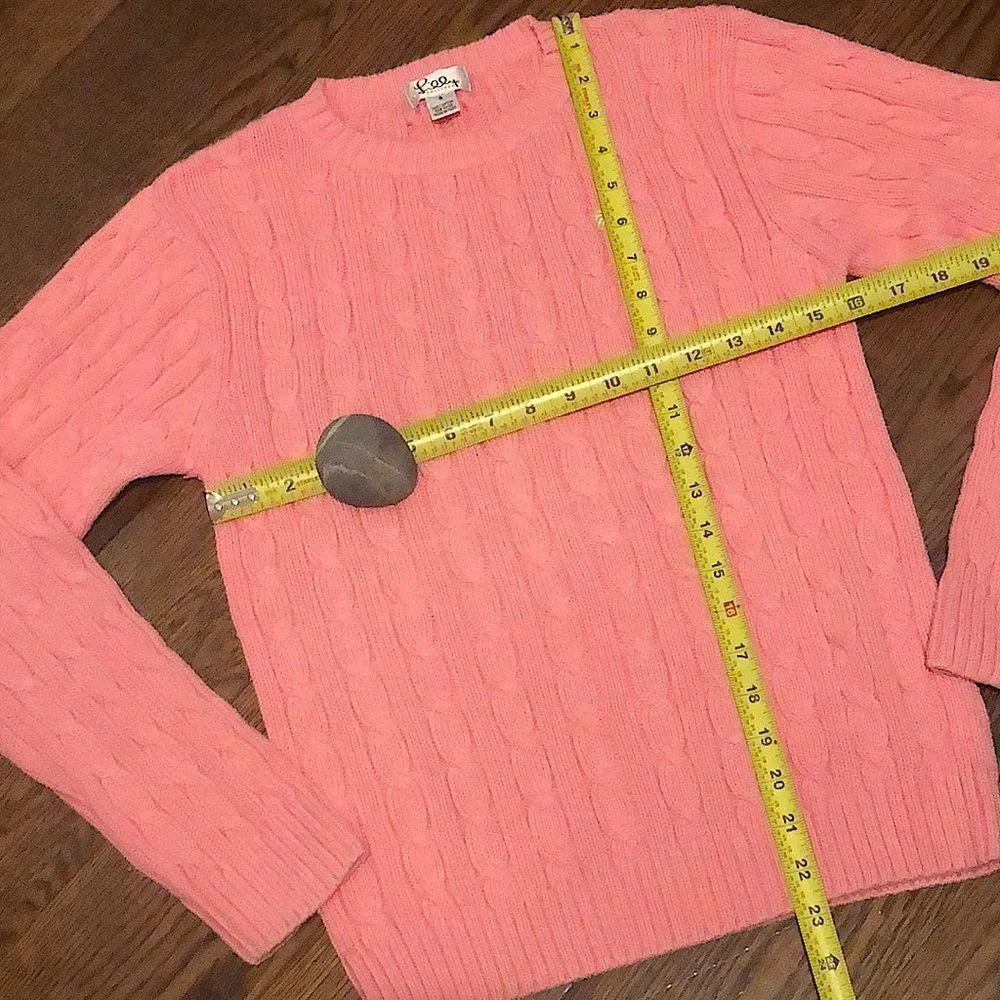 LILY PULITZER Women’s Pink Cable Knit Sweater Size S - Image 4