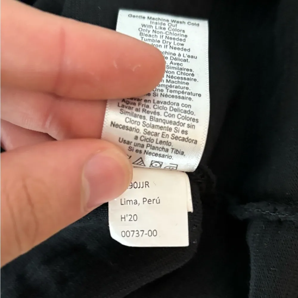 Nation ltd Jenna Cuffed Combo Tee In Jet Black v neck long sleeve blouse medium - Image 14