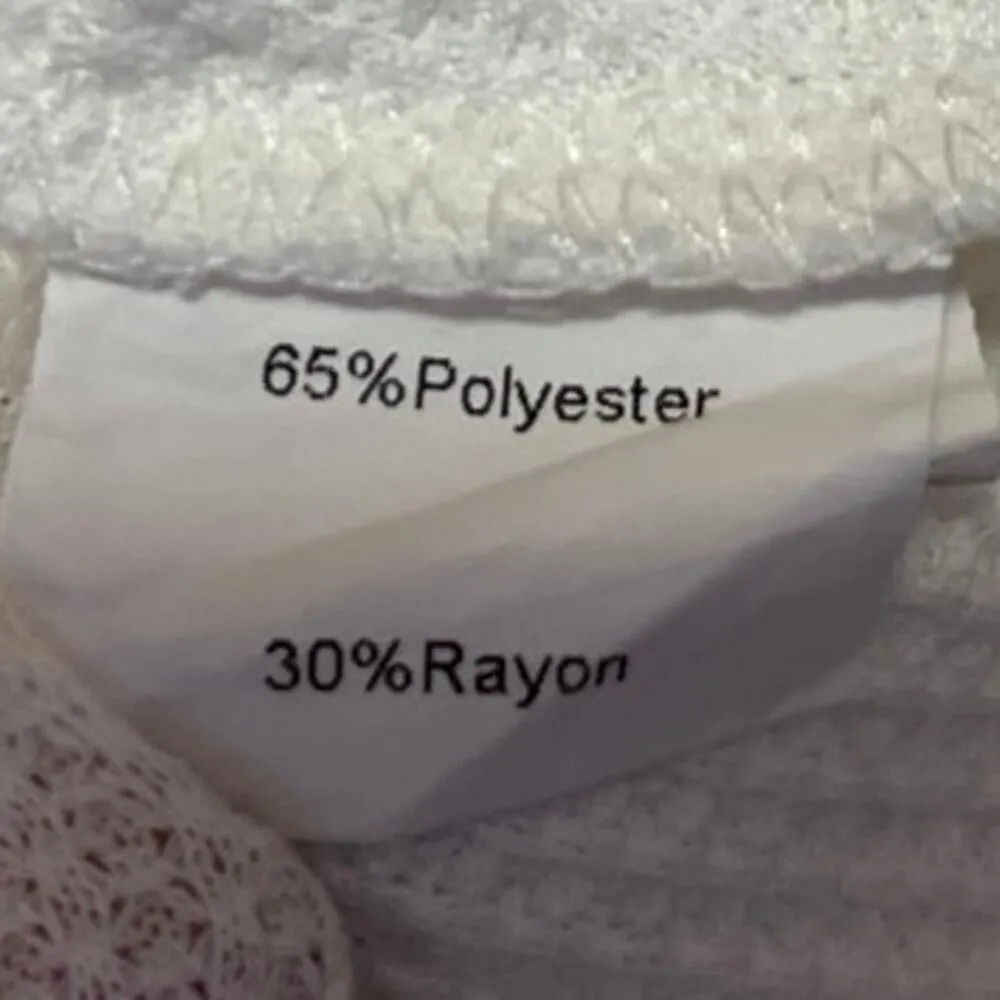 Princess Polly White Waffle Knit Long Sleeve Henley Crop Shirt Sweater Top Sz 4 - Image 4