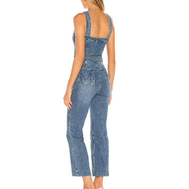 Show Me Your Mumu Acacia Denim Jumpsuit Freshwater Size Large‎ - Image 3