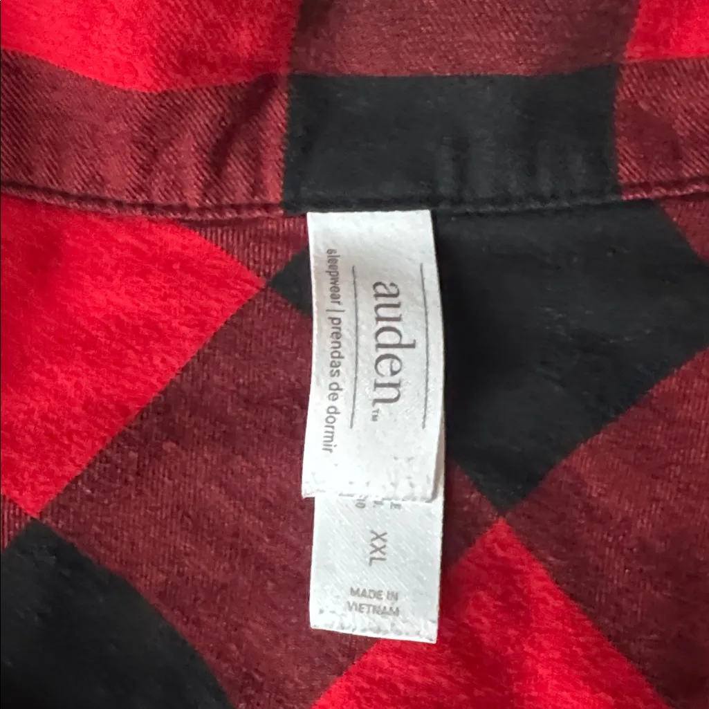 Auden Black/Red Checkered Pajama Set SIZE XXL Red - Image 3