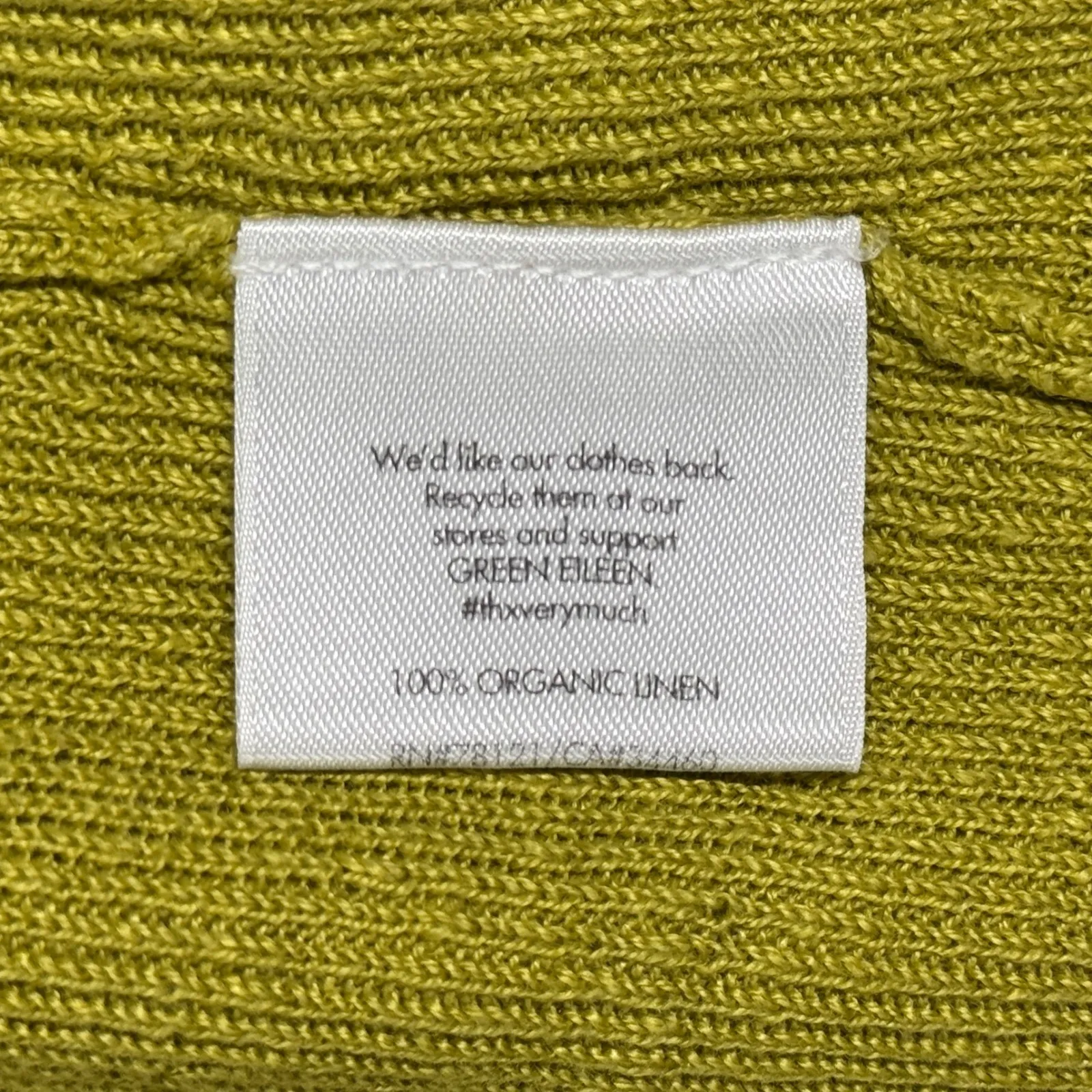 Eileen Fisher Linen Cardigan Open Front Lightweight Linen Green Chartreuse Small - Image 6