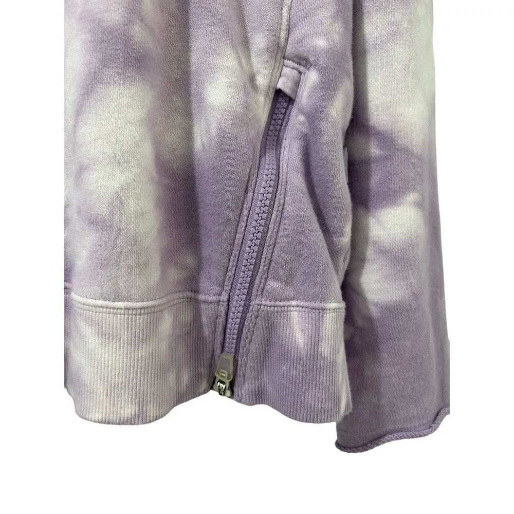 Joylab Purple Tie Die Sweatshirt with Asymmetrical Zipper Size Medium Crewneck - Image 4