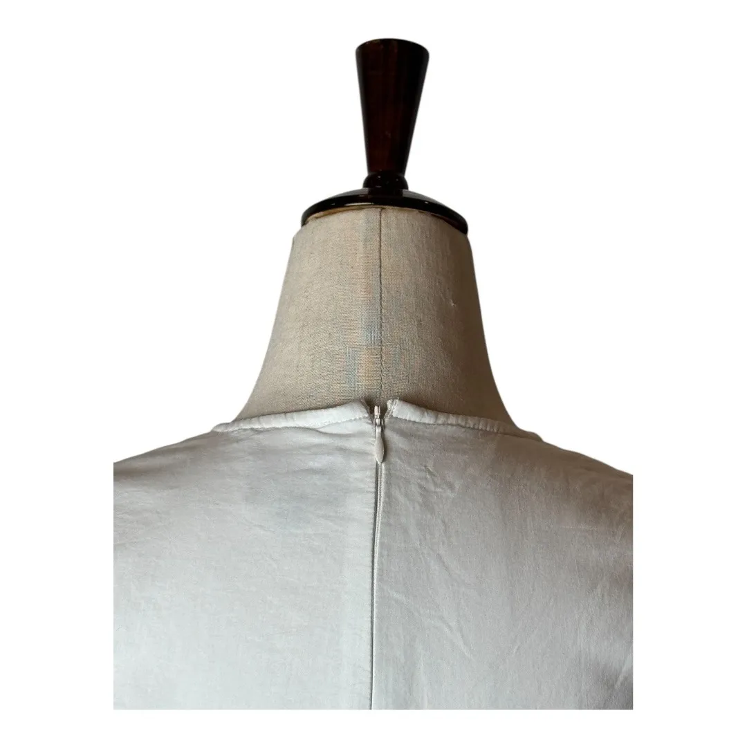 Bardot Dress Women XL White Cotton Embroidered‎ Cut Out Tiered Maxi Boho Cottage - Image 9