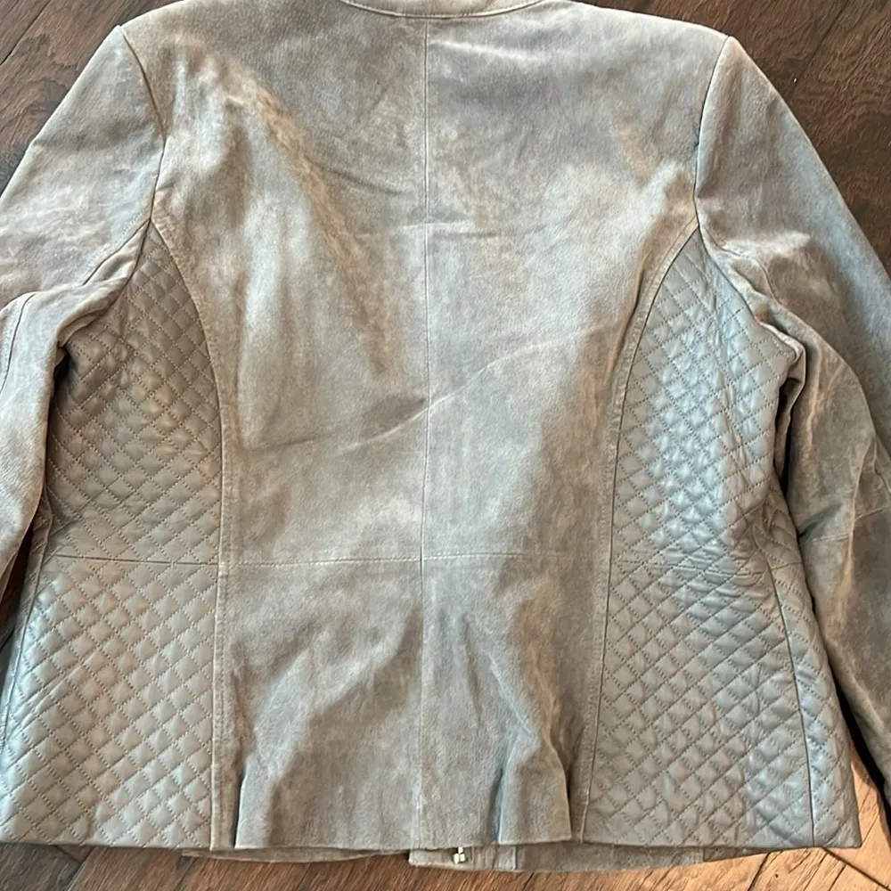 Isaac Mizrahi Live Suede Moto Jacket 16 EUC - Image 6
