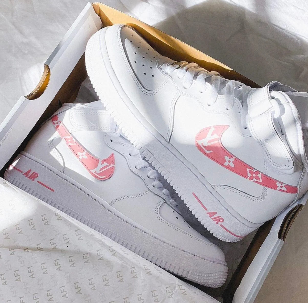 Custom Air Force 1 Pink Size 8 - Image 3