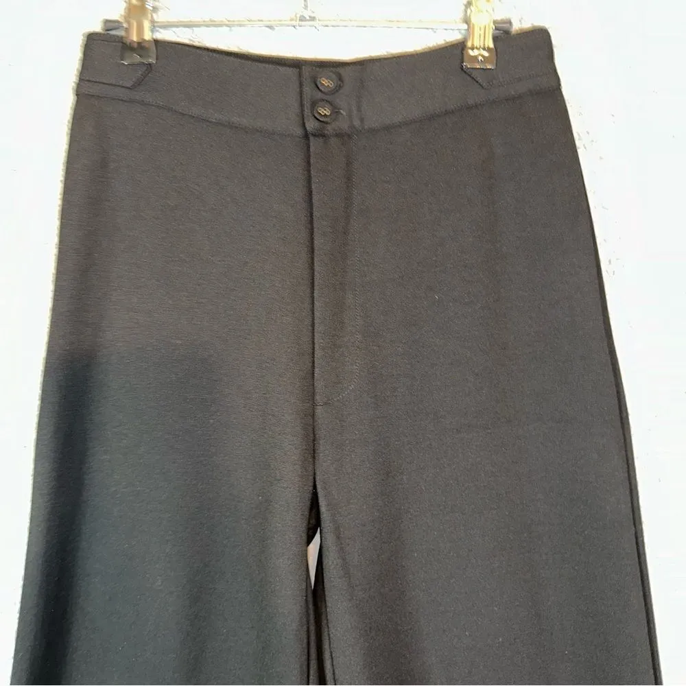 Suzie Kondi Pants Women's Small Black High Waist Boot Cut Ponte Wide Leg - Image 5