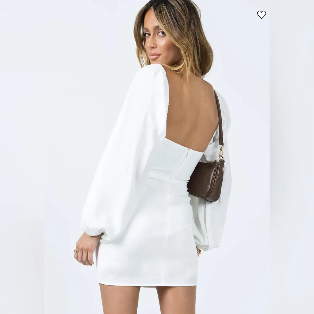 Princess Polly Lillie Long Sleeve Mini Dress White Size 10 - Image 3