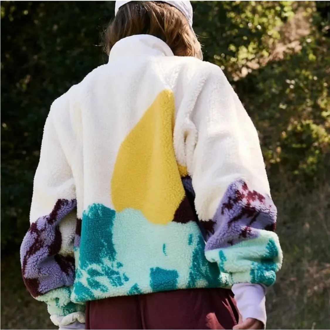 Free People Movement Hit The Slopes Sunrise Summit Ivory Fleece Button Jacket XS - Image 8