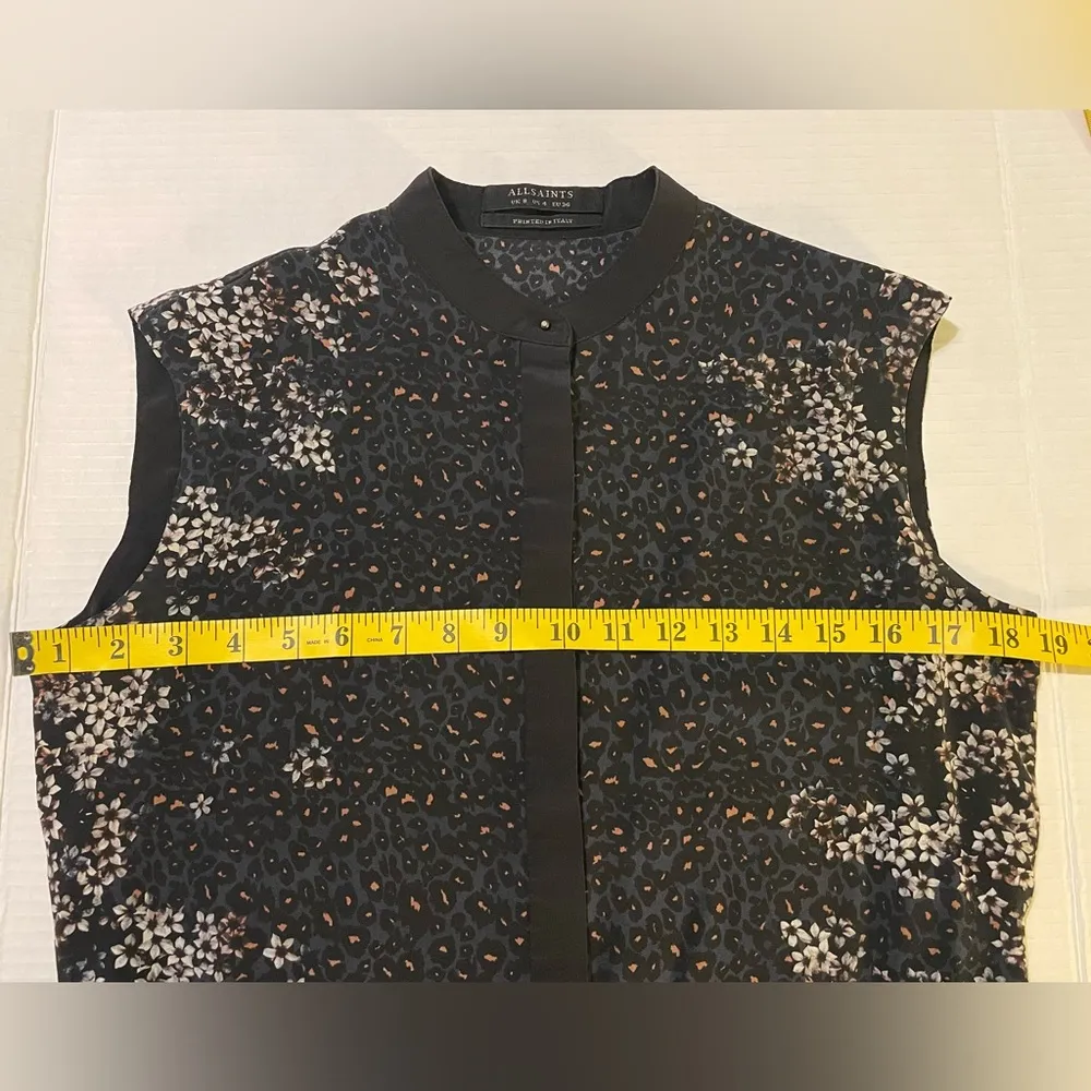 ALLSAINTS Luna Virgo Animal Print Floral Silk Mini Dress - Image 8