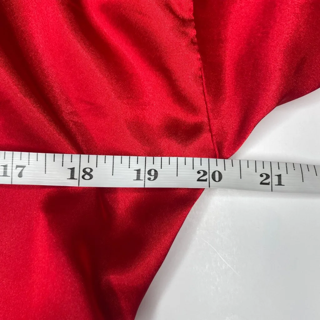 Vtg Kristine Tyler Red Silky Satin Kimono Robe New York Paris Glam Loungewear OS - Image 5