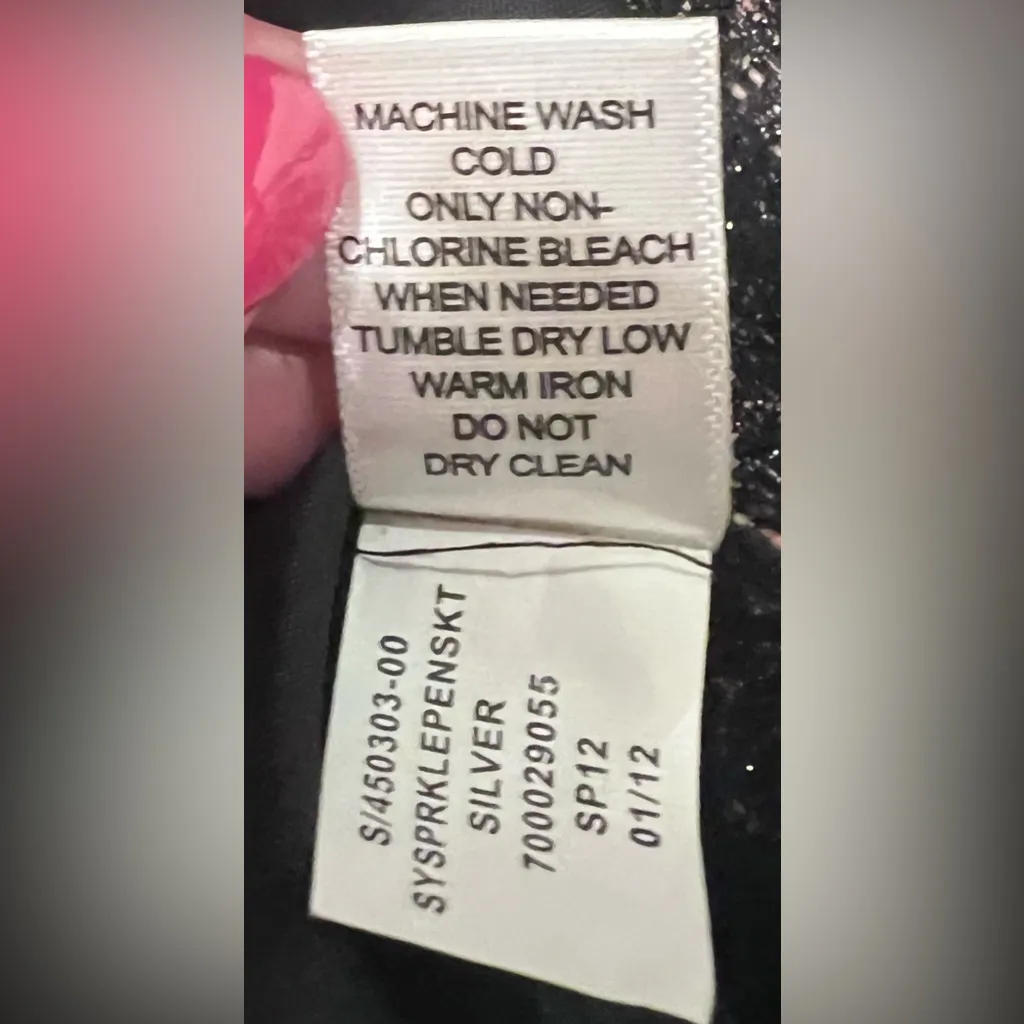 Banana Republic Sparkle Silver, Black, White & Pink Tweed Pencil Skirt Size‎ 14 - Image 11