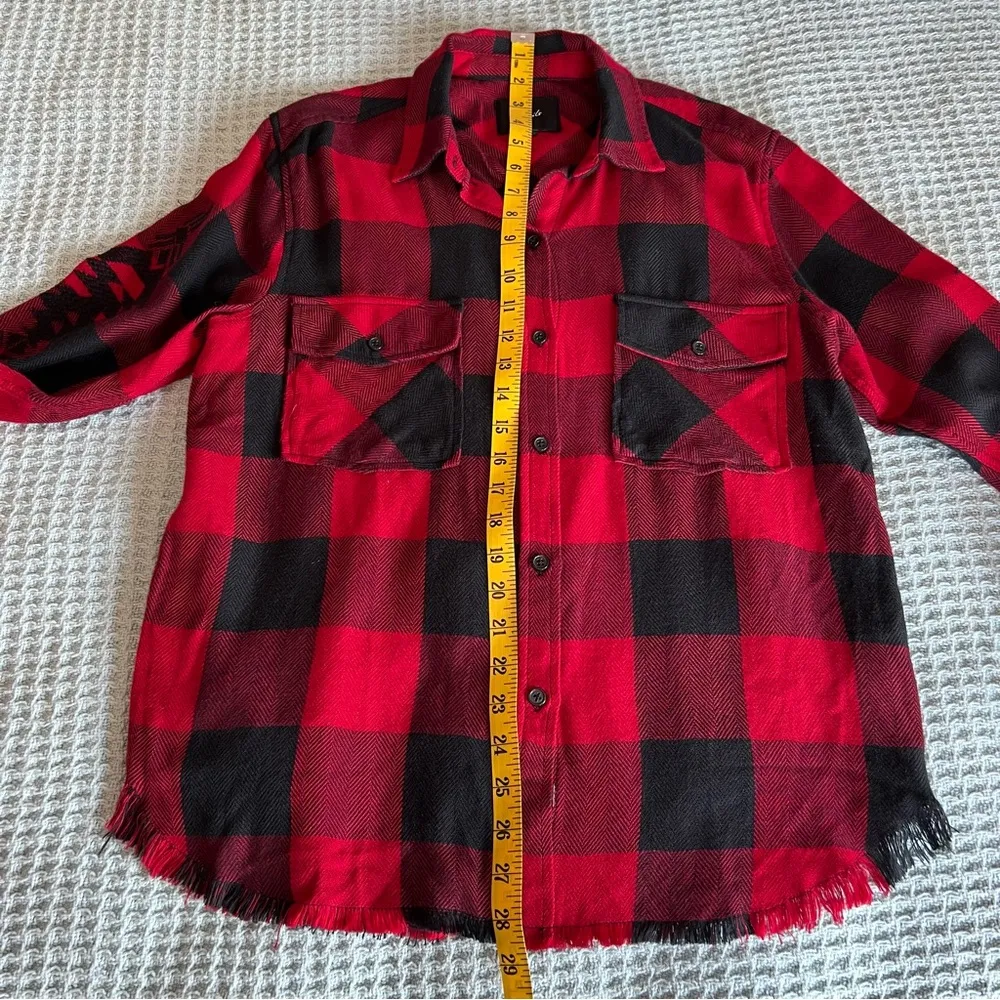 Rails Larsson Crimson Jet Button Down Shirt Blouse Buffalo Plaid XS Extra Small - Image 10
