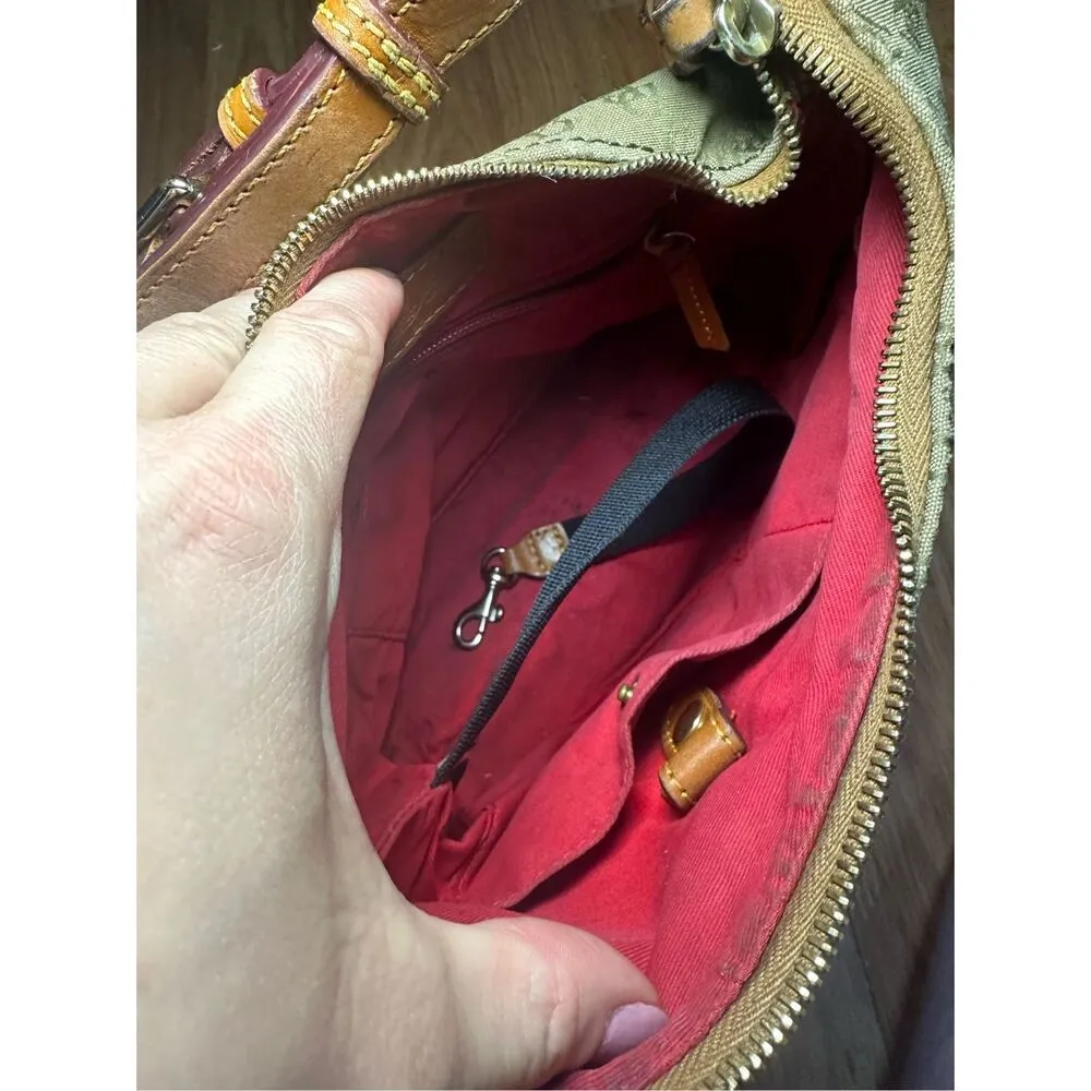 Vintage Dooney & Bourke 1975 Small Zipper Pocket Sac Signature Print - Image 13