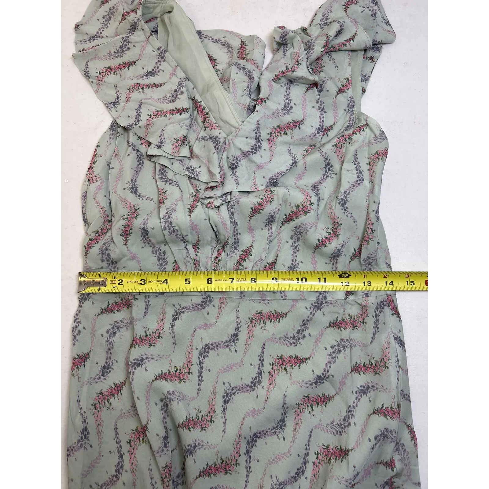 Paige Shona floral midi dress with ruffle neck line. Size 6. NWOT. - Image 6