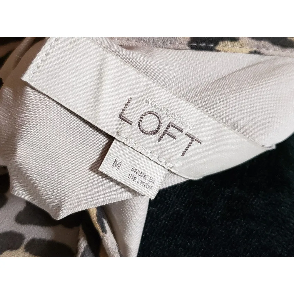 Ann Taylor LOFT Womens Beige Leopard Print Sleeveless Round Neck Shift Dress M Size M - Image 8