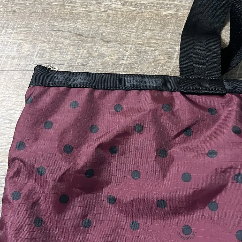 LeSportSac Purple Polka Dot Tote Bag - Image 2