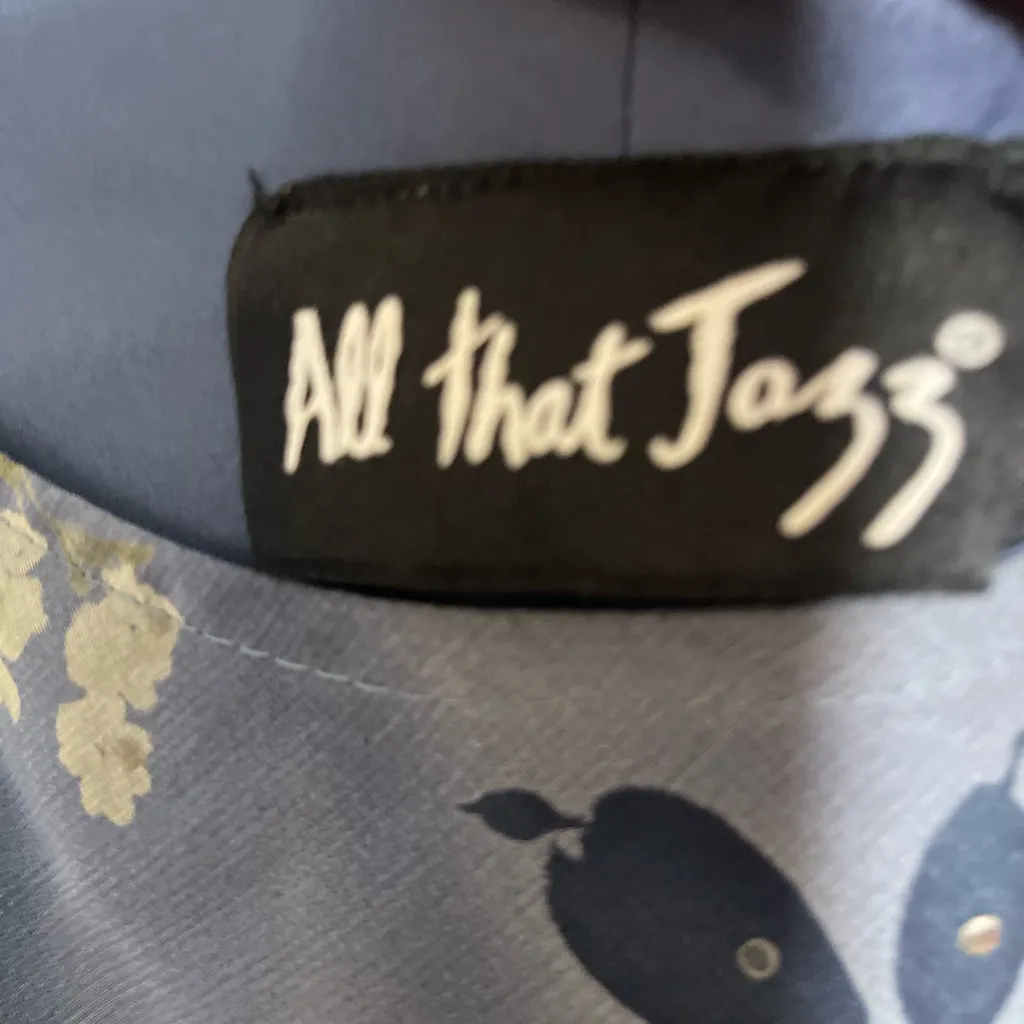 VTG 90’s/ Y2K Floral Blue Chiffon Midi Dress with Floral Print & Sparkles Bias - Image 3