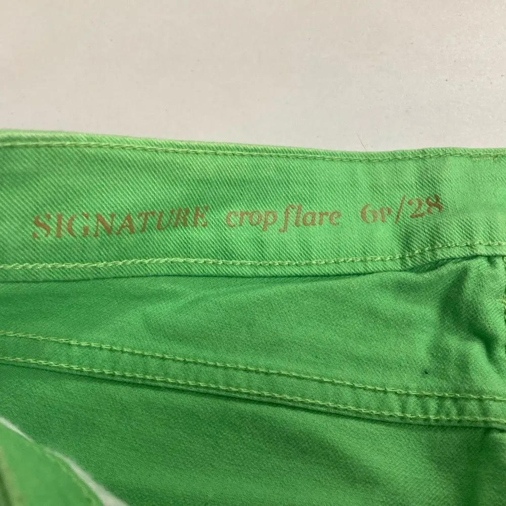 TALBOTS Women’s Cropped Capri Jeans Size 6P Inseam 21” Green‎ Signature Flare - Image 6