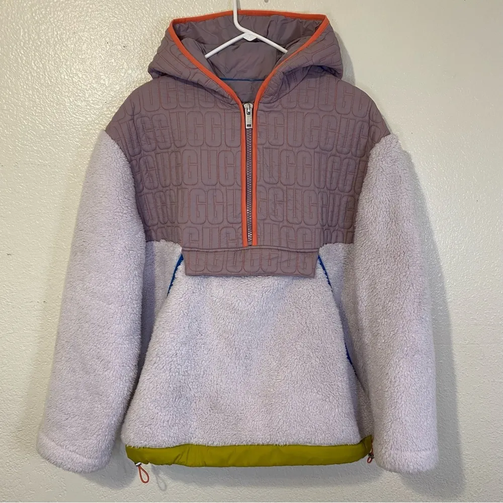 Ugg Iggy Sherpa Half Zip Pullover Hoodie Sweater Size Medium - Image 2