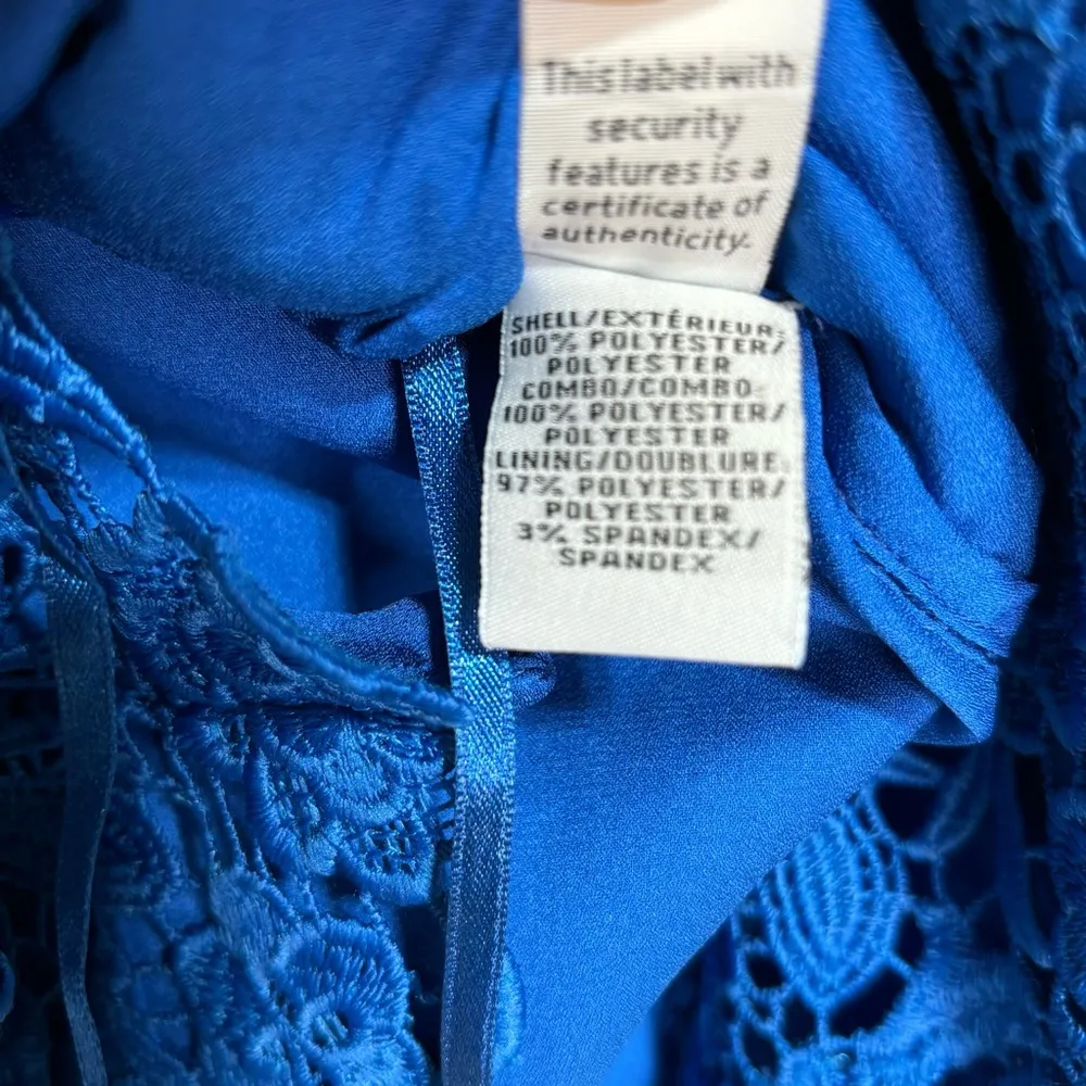 DVF Blue Viera Lace Sleeveless Shift Midi Dress V Neck 4 - Image 10