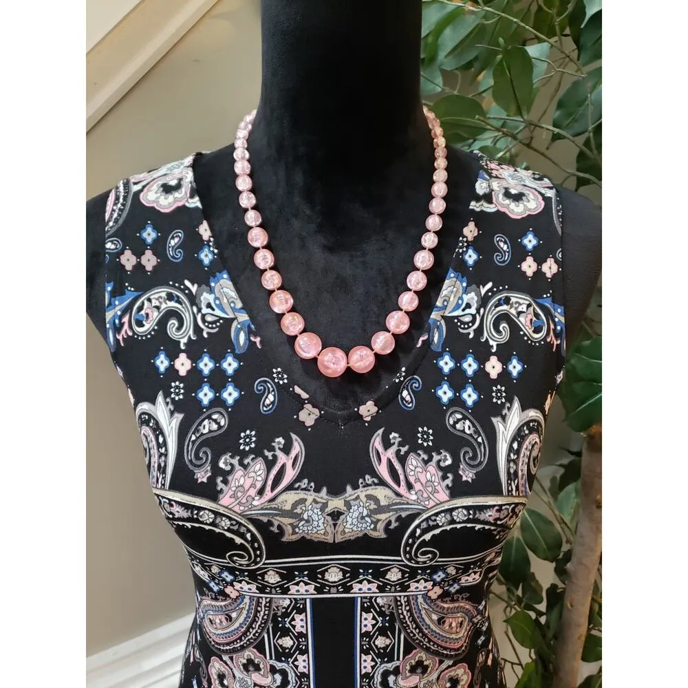 Premise Knee Length Dress Womens Medium Black Paisley Sleeveless V Neck Stretch - Image 10