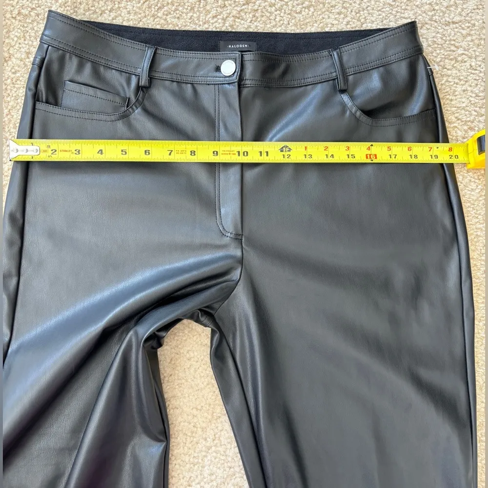 Halogen Pants Women's 12 Black High Waist Bootcut Faux Leather Elevated Basic - Image 6