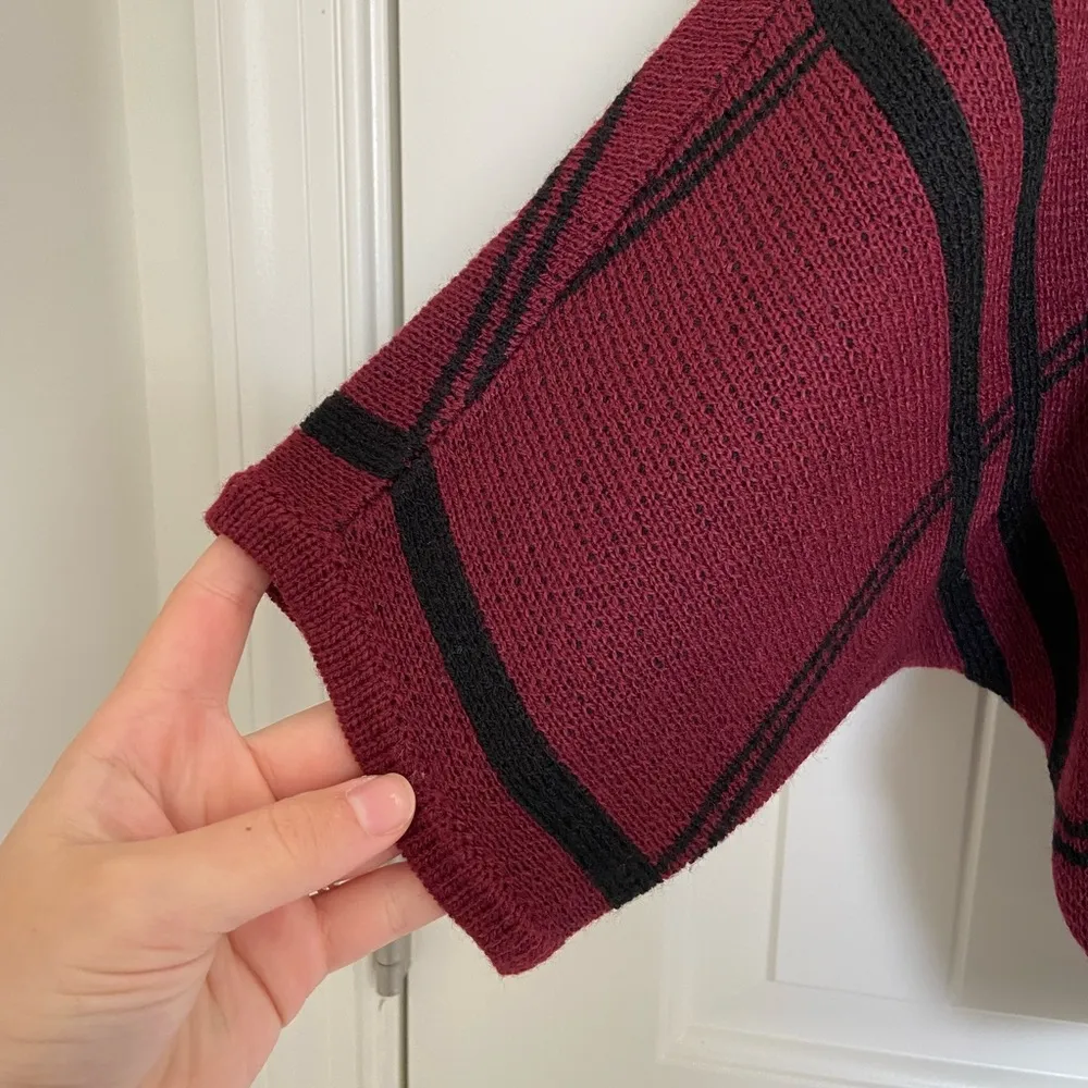 EUC | Retrology women’s burgundy & black checkered pattern cardigan sweater — PS Red Size undefined - Image 2