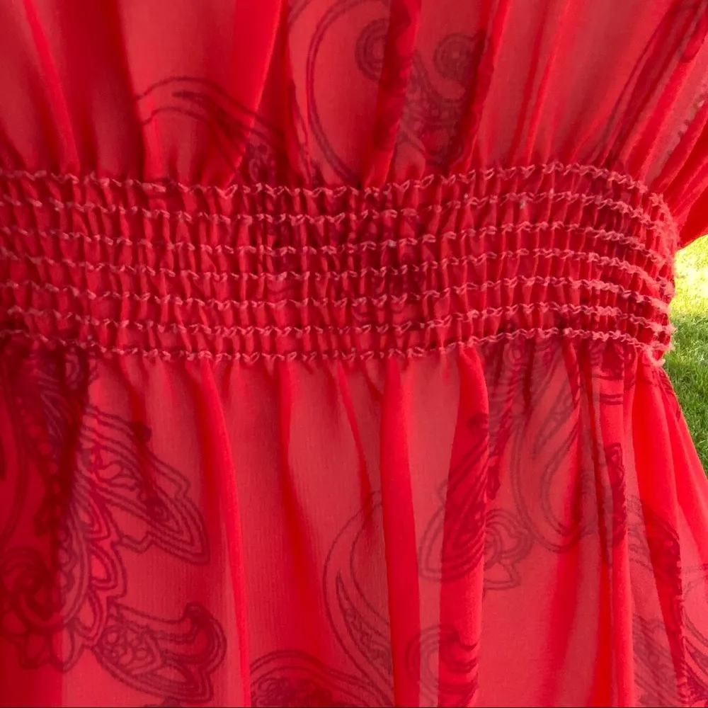 Papaya Semi Sheer Paisley Tunic Top - Image 14