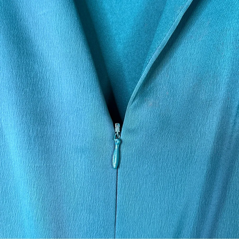 Tahari ASL Size 16 Hunter Green Tie Neck V - Image 13