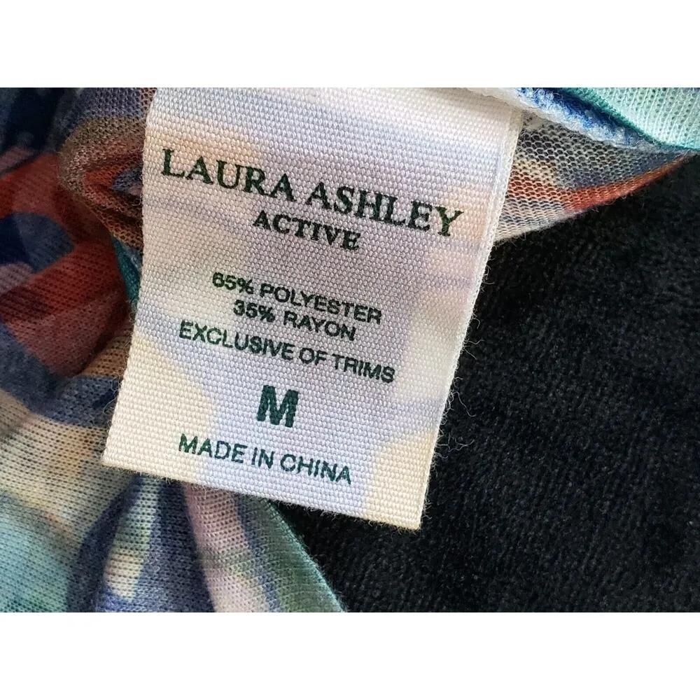 Laura Ashley Women Multicolor Polyester Round Neck Long Sleeve Top Blouse Medium - Image 9