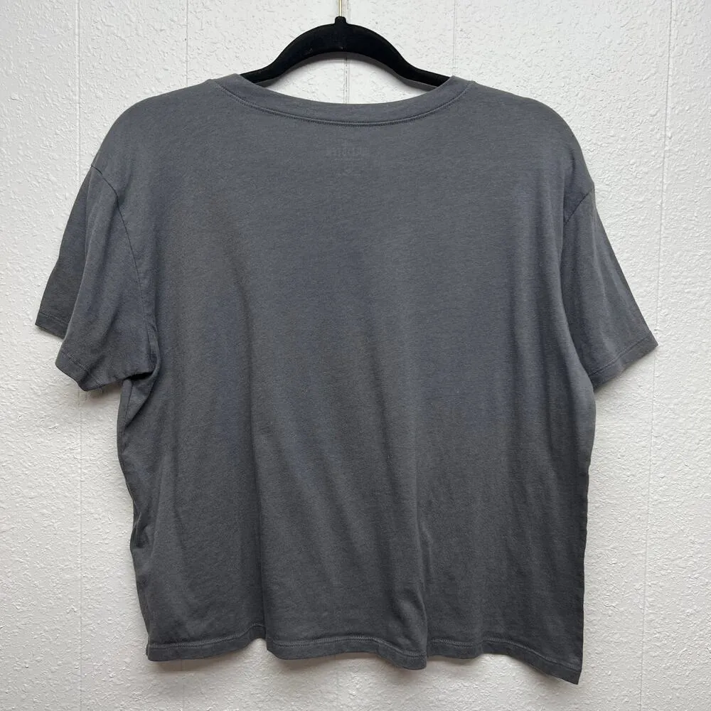 Hollister Flower Print Cropped Chic Lightweight Boxy Art Bohemian Top Sz Large - Image 5