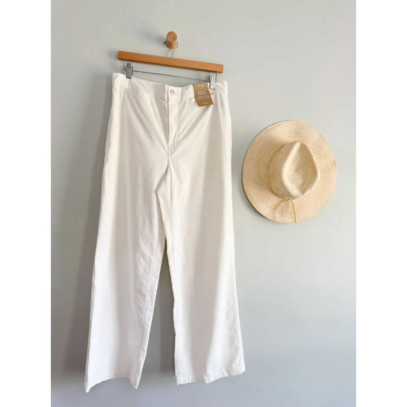 Madewell | Emmett Wide-Leg Pant Corduroy Welt Pocket winter white | Sz 31 - Image 3