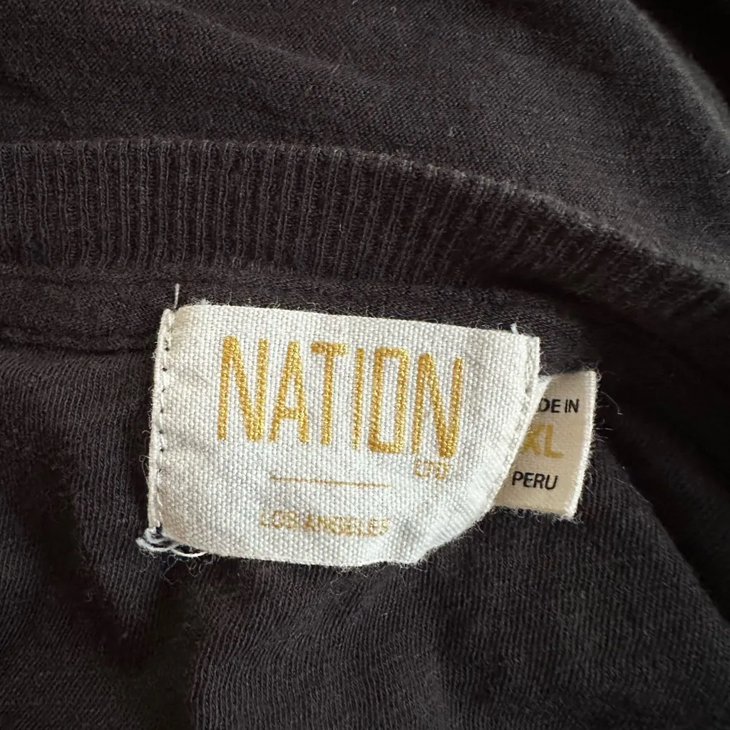 Nation LTD Black Loren Puff Sleeve Tee Top Minimalist City Chic Casual Size XL - Image 4