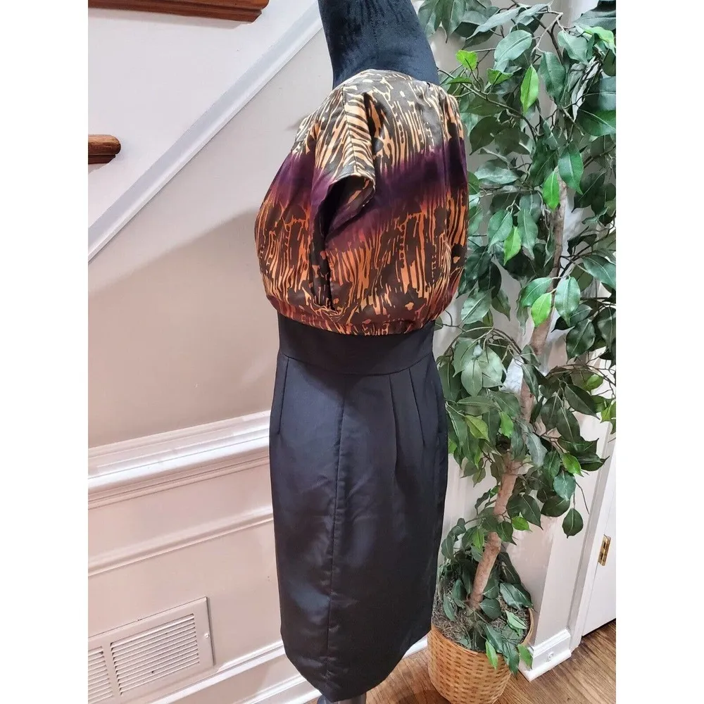 The Limited Women Black & Brown Round Neck Short Sleeve Knee Length Dress Size 4 - Image 6