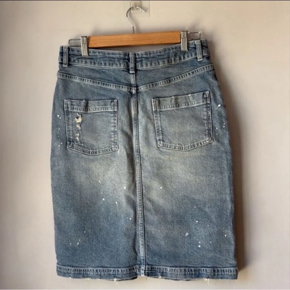 Pilcro Patchwork Boho Denim Midi Skirt - Image 2