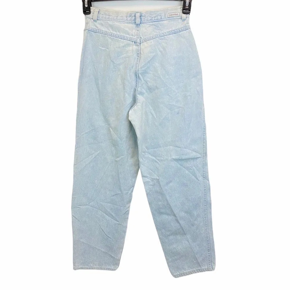 Vntg Calvin Klein Light Wash High Rise Mom Jeans 9 - Image 2
