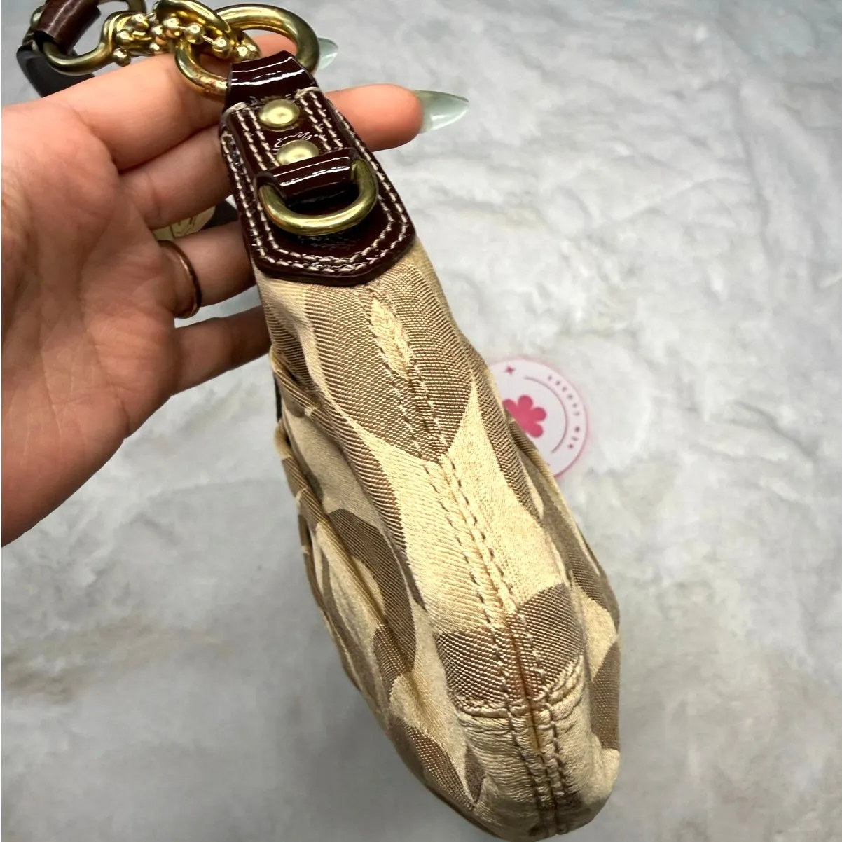 y2k Coach Madison Op Art Brown 12950 Small Hobo Handbag - Image 4