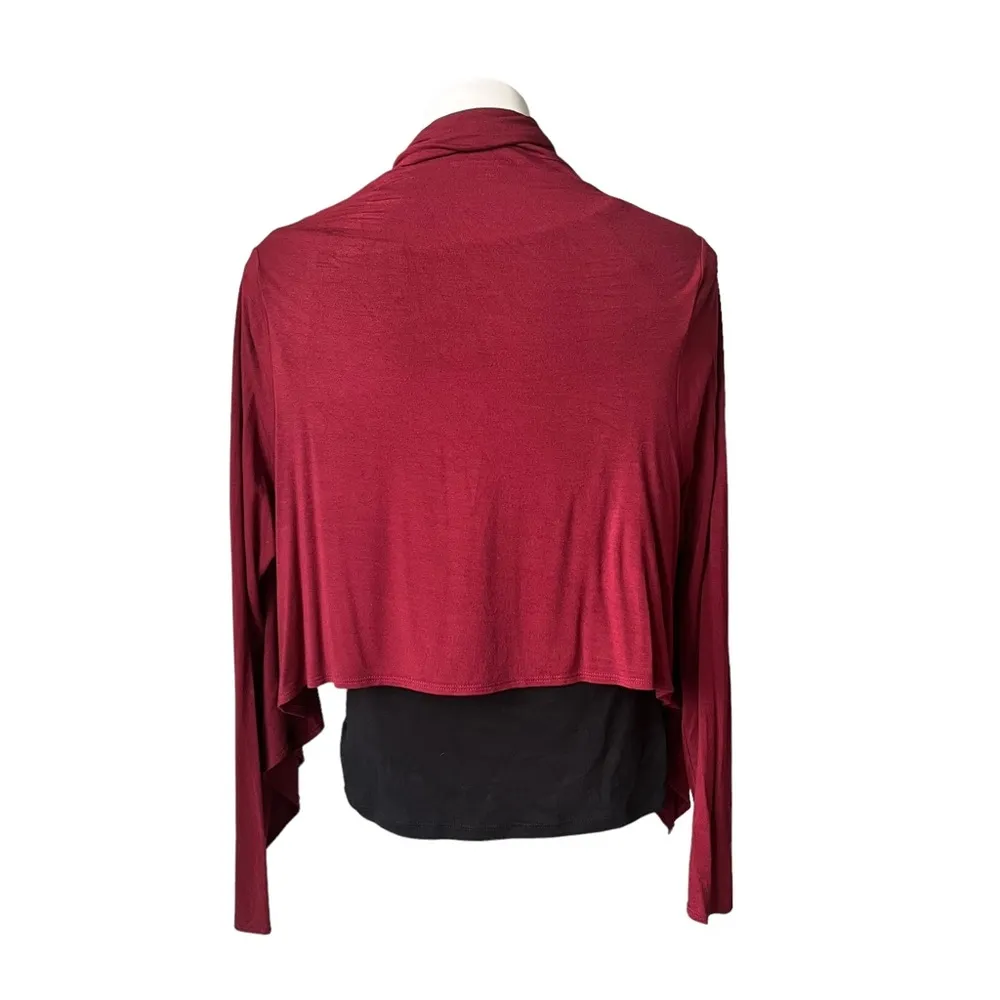 Soft Surroundings Modal Cropped Knit Topper Open Front Cardigan Sweater, Sz M - Image 8