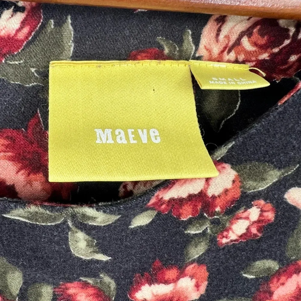 Maeve Anthropologie Rose Floral Print Short Sleeve Shift Dress pockets sz small - Image 9