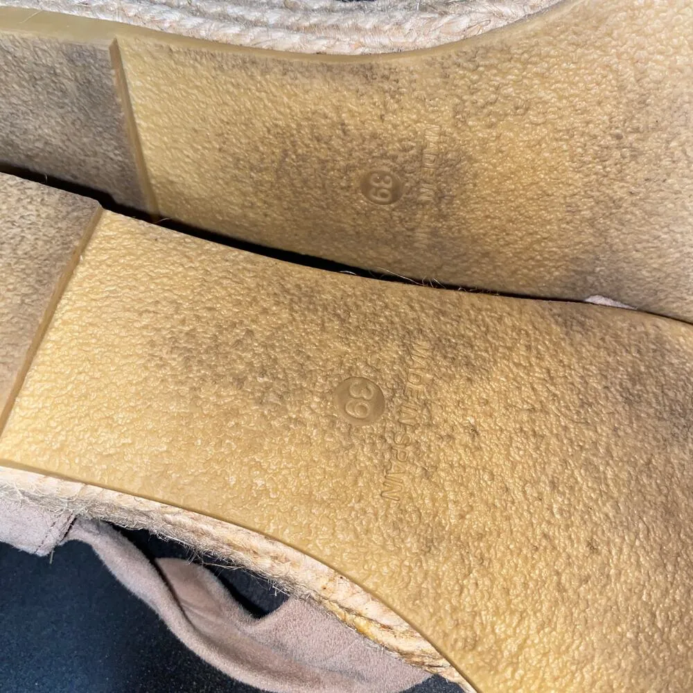 OFFICE London Beige Suede Hallie Cross Strap Espadrille Sandals Size 39 US 8 - Image 7