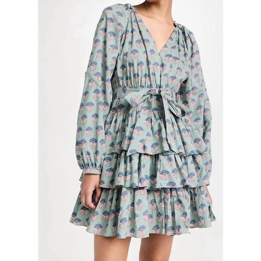 NEW MAREA grace ruffle dress in jade Green - Image 5