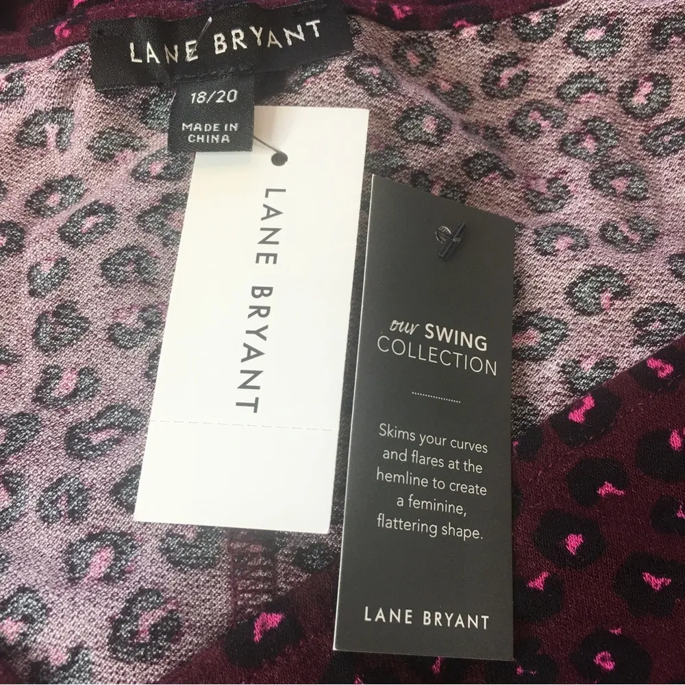 New Lane Bryant Swing Top Size 18/20 Ruched 3/4 Sleeve Leopard Cheetah Print - Image 5