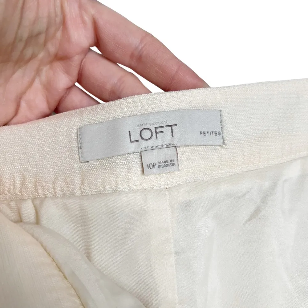 LOFT Multicolored Striped Pleated Rayon Blend A Line Skirt - Image 3